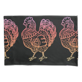 チキン華美ラインアート 枕カバー (正面)