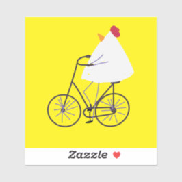 チキン誇りを持ったバイクもしくは自転車に乗る人 シール