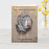 チキン誕生日カード カード (黄色い花)