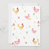 チキン誕生日招待状レインボーチキン春 招待状 (裏面)