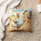 チキン踊りイン納屋周囲の庭 クッション (ブランケット)