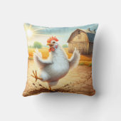 チキン踊りイン納屋周囲の庭 クッション (裏面)