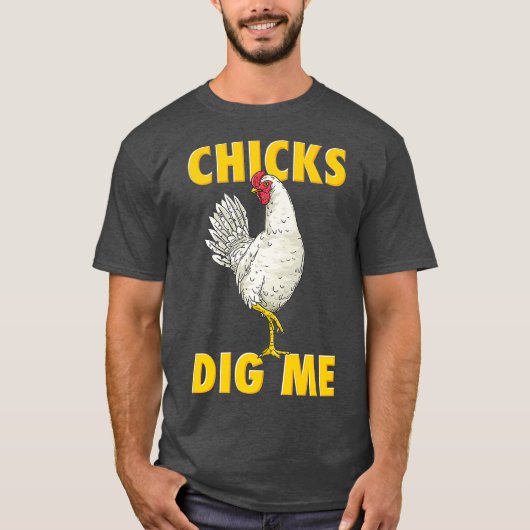 チキン農家おもしろいチクズディグミー農業 Tシャツ (正面)