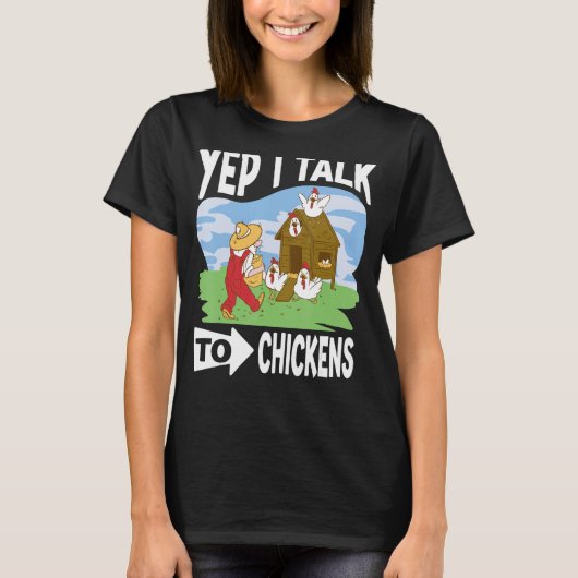 チキン農家焼き肉用鶏フード衣類 Tシャツ (正面)