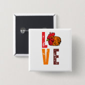 チキン農業 – ヘンルースターラバーチキン農家 缶バッジ (正面&裏面)