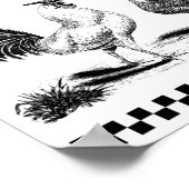 チキン食べ物を与え ポスター (角)