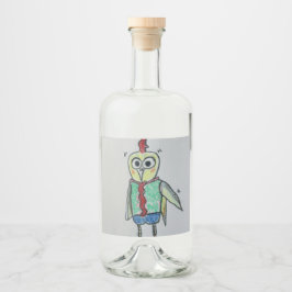 チキン食品および飲料ラベルセット リキュールボトルラベル