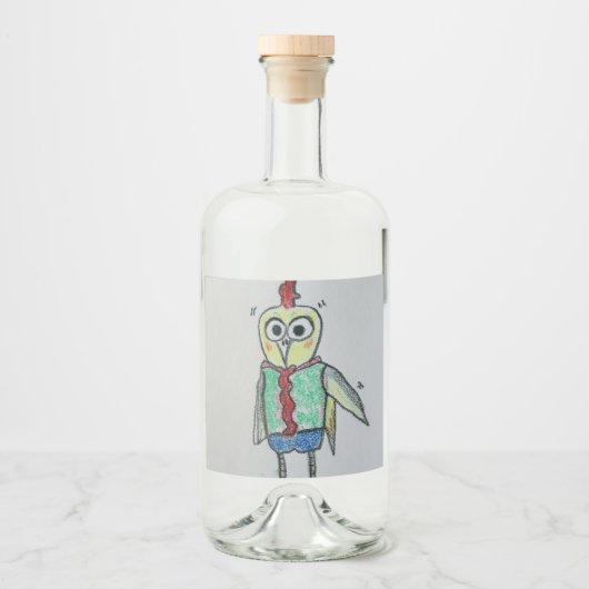 チキン食品および飲料ラベルセット リキュールボトルラベル (正面)