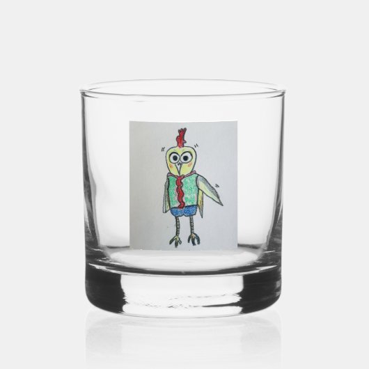 チキン飲み物用品 ウイスキーグラス (正面)