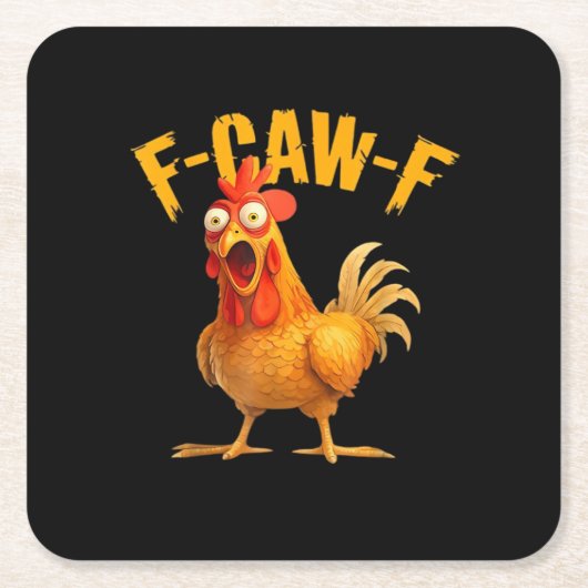 チキンＦ−Ｃａｗ−Ｆ クラシックでクールなユニークさ スクエアペーパーコースター (正面)