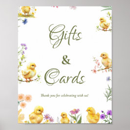 チキン1歳の誕生日このシックなギフトとカードのサイン ポスター