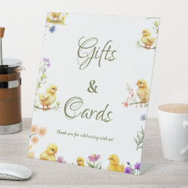 チキン1歳の誕生日このシックなギフトとカードのサイン 台座サイン