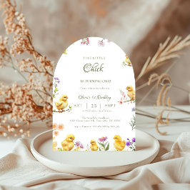 チキン1歳の誕生日このシックは1人の誕生日 招待状