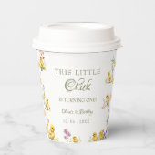 チキン1歳の誕生日このシックは1人の誕生日 紙コップ (正面)