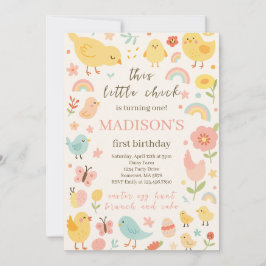 チキン1st誕生日パーティの招待状 招待状