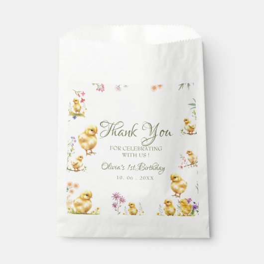 チキン1th誕生日ファーム動物誕生日感謝してい フェイバーバッグ (正面)