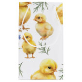 チキン1th誕生日ファーム動物誕生日 スモールペーパーバッグ (裏面)