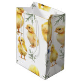 チキン1th誕生日ファーム動物誕生日 ミディアムペーパーバッグ (裏面アングル)