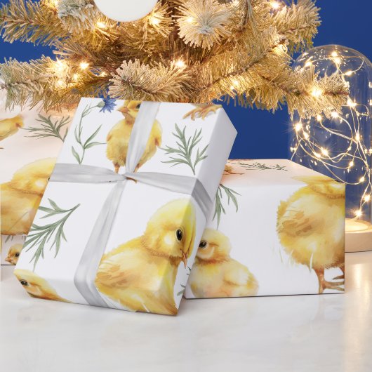 チキン1th誕生日ファーム動物誕生日 ラッピングペーパー (クリスマス)