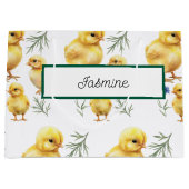 チキン1th誕生日ファーム動物誕生日 ラージペーパーバッグ (正面)