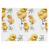 チキン1th誕生日ファーム動物誕生日 ラージペーパーバッグ (裏面)