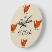 『チキン・オ・クロック』 ラージ壁時計 (傾斜)