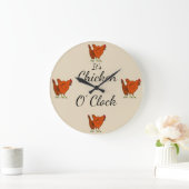 『チキン・オ・クロック』 ラージ壁時計 (ホーム)