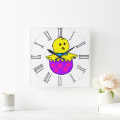 チキン スクエア壁時計 (ホーム)