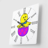 チキン スクエア壁時計 (傾斜)