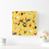 チキン スクエア壁時計 (ホーム)