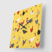 チキン スクエア壁時計 (傾斜)