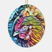 チキン セラミックオーナメント (左)