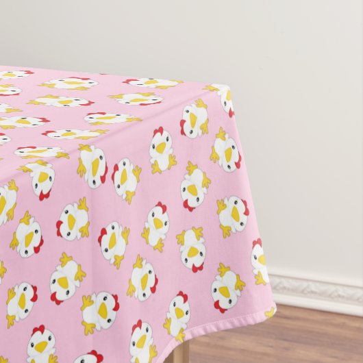 チキン・バースデー・パーティー・ピンク テーブルクロス (インサイチュ)