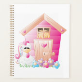 チキン&ピンクヘンハウス花付き プランナー手帳 (正面)