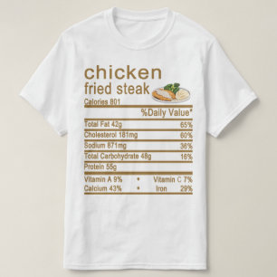 チキン・フライド・ステーキ栄養ファクツ・ラベル Tシャツ