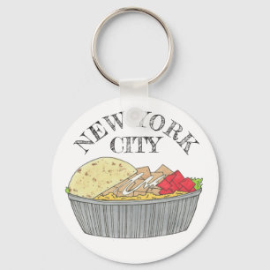 チキン&ライプラッタプレートNYCハラールカート食品 キーホルダー