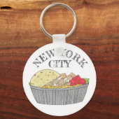 チキン&ライプラッタプレートNYCハラールカート食品 キーホルダー (正面)
