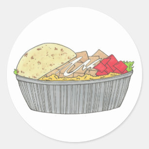 チキン&ライプラッタプレートNYCハラールカート食品 ラウンドシール