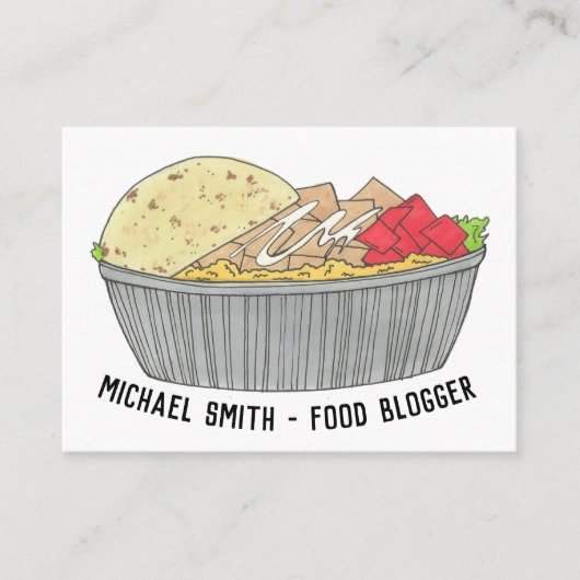 チキン&ライプラッタプレートNYCハラールカート食品 名刺 (正面)