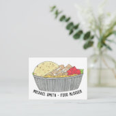 チキン&ライプラッタプレートNYCハラールカート食品 名刺 (スタンド正面)