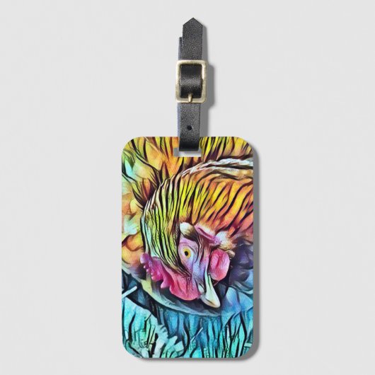 チキン ラゲッジタグ (正面縦)