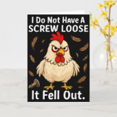 チキン 私はおかしくなんかない、面白い、ジョーク、 カード (黄色い花)