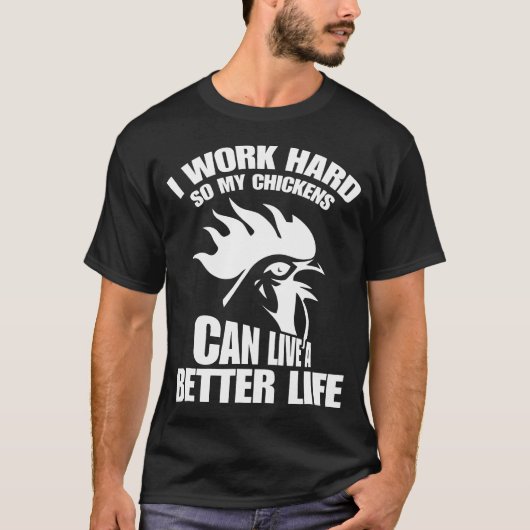 チキン 私 頑張ってる Tシャツ (正面)