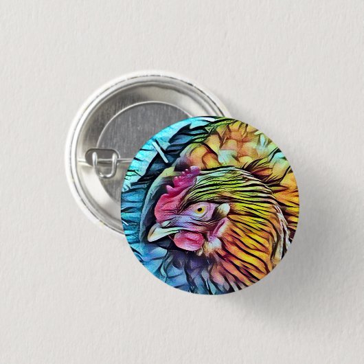 チキン 缶バッジ (正面&裏面)