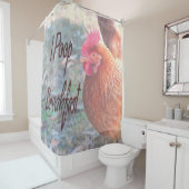 チキンIウンチブレックファーストおもしろいユーモア シャワーカーテン (インサイチュ)