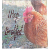 チキンIウンチブレックファーストおもしろいユーモア シャワーカーテン (正面)