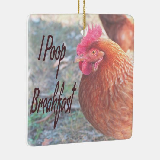 チキンIウンチブレックファーストおもしろいユーモア セラミックオーナメント (右)