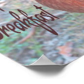 チキンIウンチブレックファーストおもしろいユーモア ポスター (角)