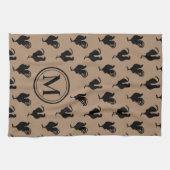 チキンn素朴ルースターファームハウスモノグラム キッチンタオル (横)