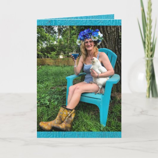 チキ熱狂するンレディ-ハッピーバースデー カード (正面)